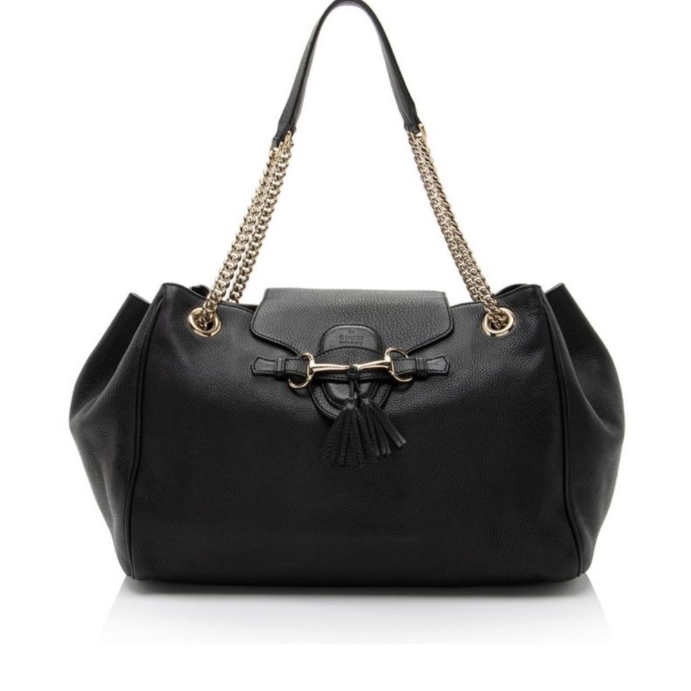 Gucci Black Leather Emily  Bag